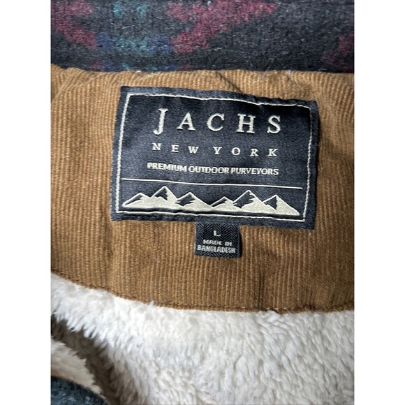 Jachs New York Men's L Muted Shirt Jacket Southwest Pattern Faux Shearling - Picture 8 of 11